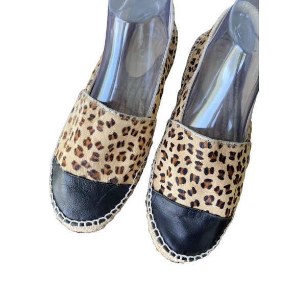 ALDO Leopard Print Faux Leather Fur Espadrille Slip On Flats Size 10/41 - Picture 4 of 6
